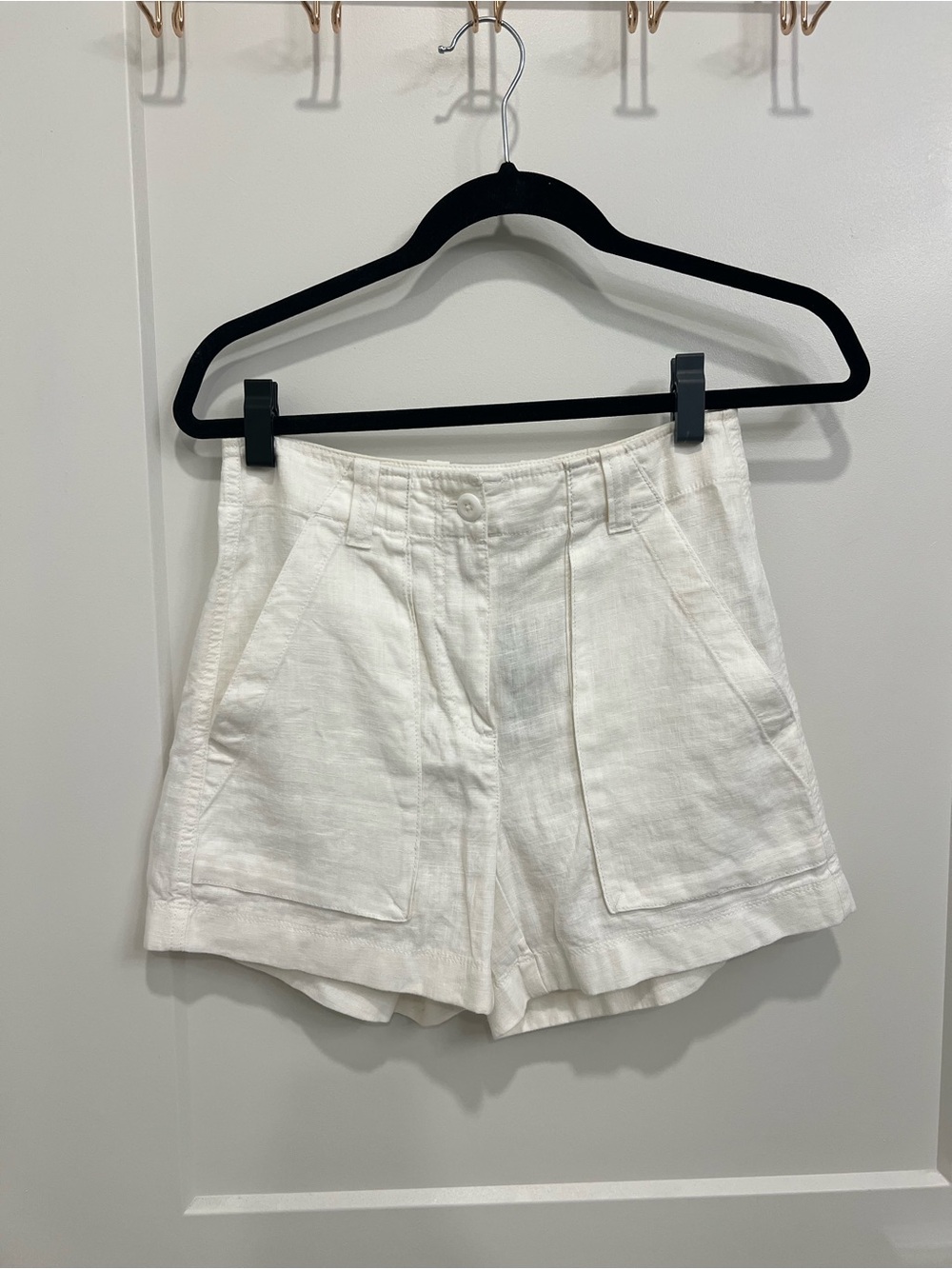 J. Crew White Linen High-Waist Womens Shorts
